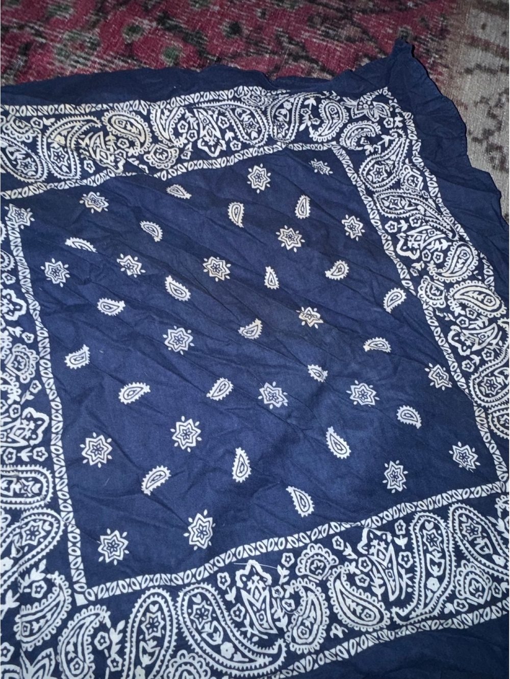 Urban outfit Blue white paisley bandana approximately 22 x22